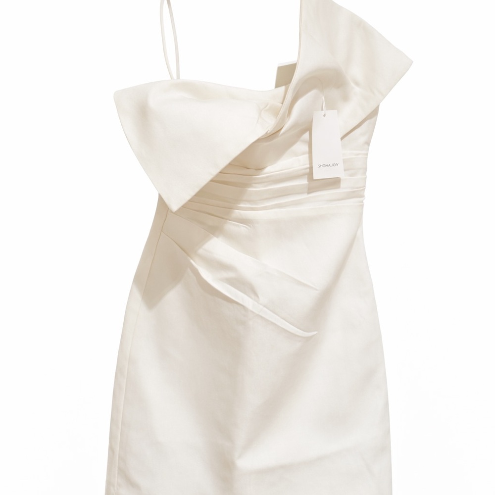 Shona Joy Otis Twist Knot Mini Dress Ivory – Bridal / Engagement – NWT